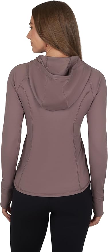 Yogalicious Full-Zip Lightweight Hooded Running Workout Yoga Lux Jacket with Pockets