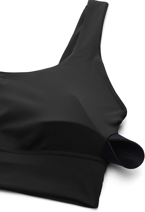 CRZ YOGA Butterluxe U Back Longline Sports Bras for Women - Scoop Neck Padded Yoga Workout Crop Top with Built in Pads