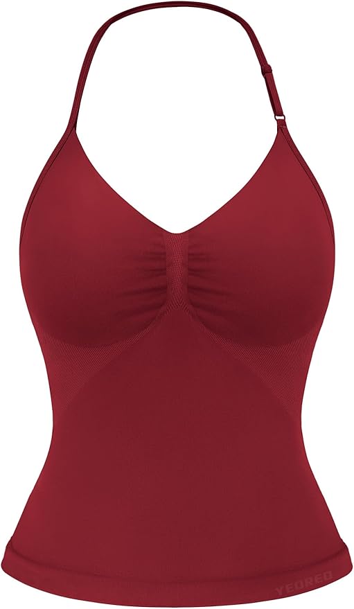 YEOREO SoftHue Impact Longline Strappy Top Women's Halter Workout Tank Tops Backless Gym Longline with Adjustable Strap