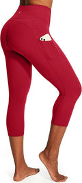 Ewedoos Capri Leggings for Women High Waisted Yoga Pants with Pockets for Women Tummy Control Workout Leggings Yoga Capris