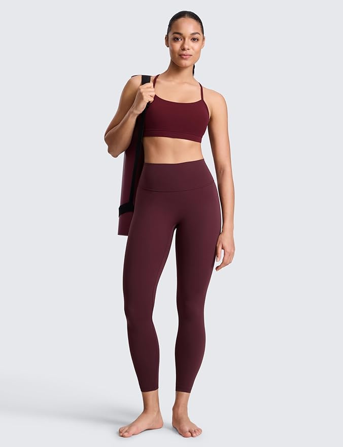 CRZ YOGA SculptAir No Front Seam Yoga Leggings 25" - High Waisted Womens Pants Workout Pilates Athletic V Back Buttery Soft