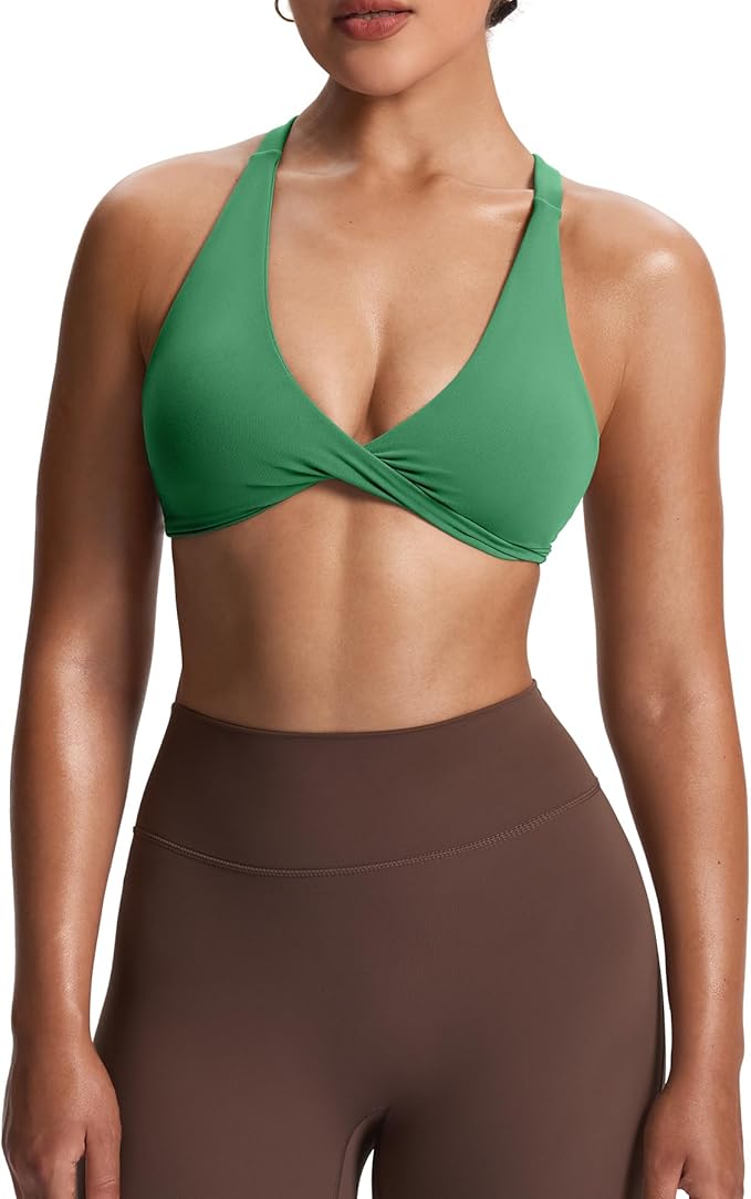 Aoxjox Women's Workout Sports Bras Fitness Satara Low Impact Bra Yoga Crop Tank