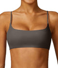 Comper Women's Sports Bra with Thin Straps Stretchy Wirefree Workout Bras Lightweight Workouts Bralette with Removable Pads
