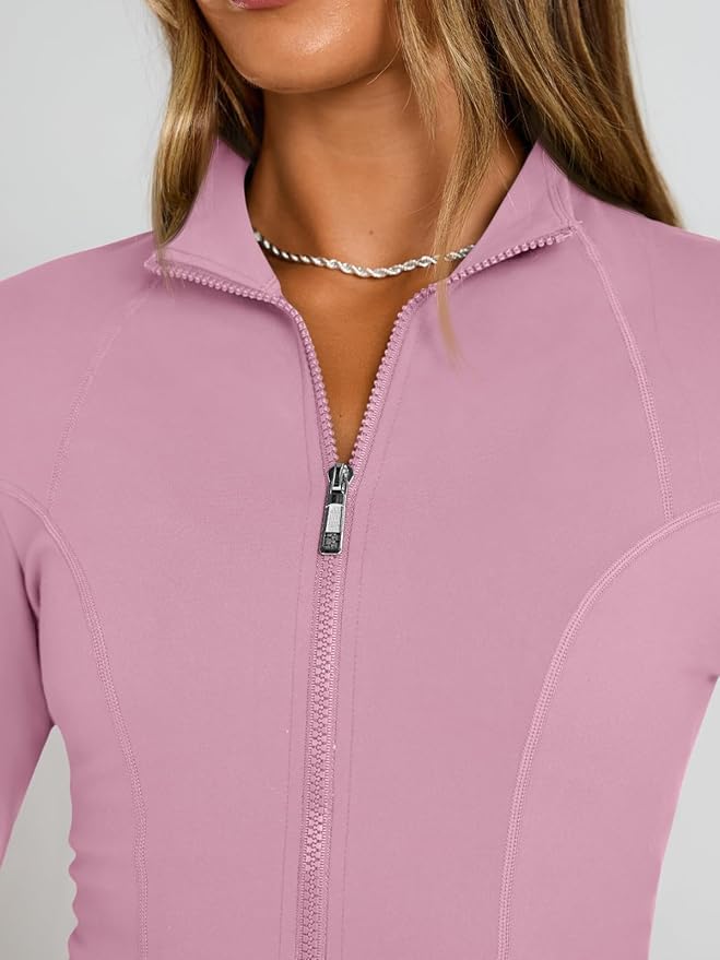 Trendy Queen Womens Lightweight Zip Up Jackets 2026 Athletic Workout Hoodies Spring Shirt Fitted Gym Clothes with Pocket