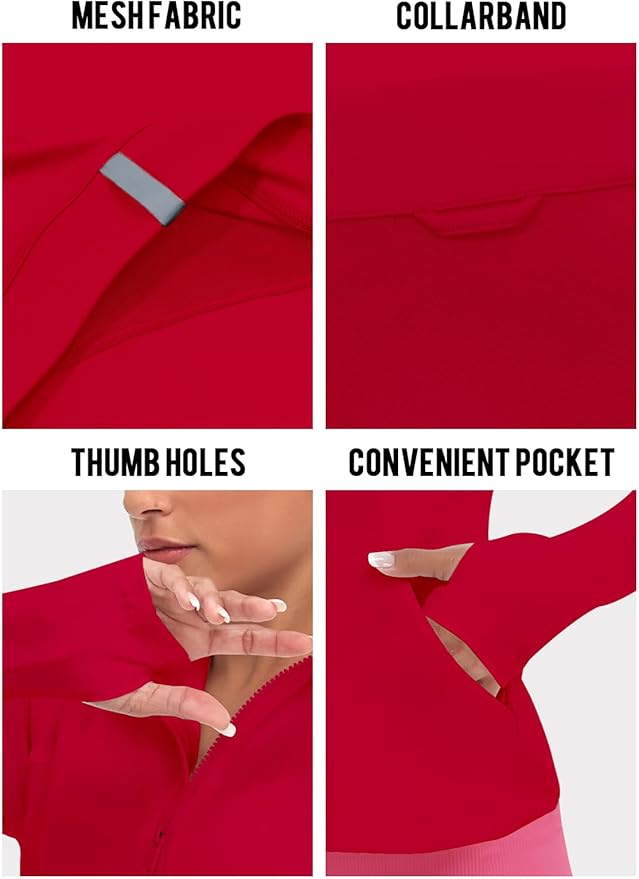 VUTRU Women's Workout Yoga Jacket Full Zip Running Athletic Track Jacket