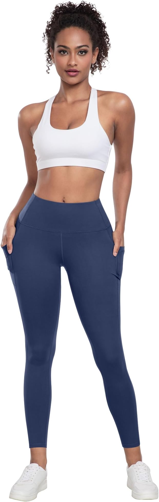 LZYVOO Leggings with Pockets for Women, 6 Packs Soft High Waisted Tummy Control Workout Yoga Pants