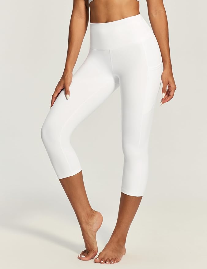 IUGA High Waisted Yoga Pants for Women with Pockets Capri Leggings for Women Workout Leggings for Women Yoga Capris