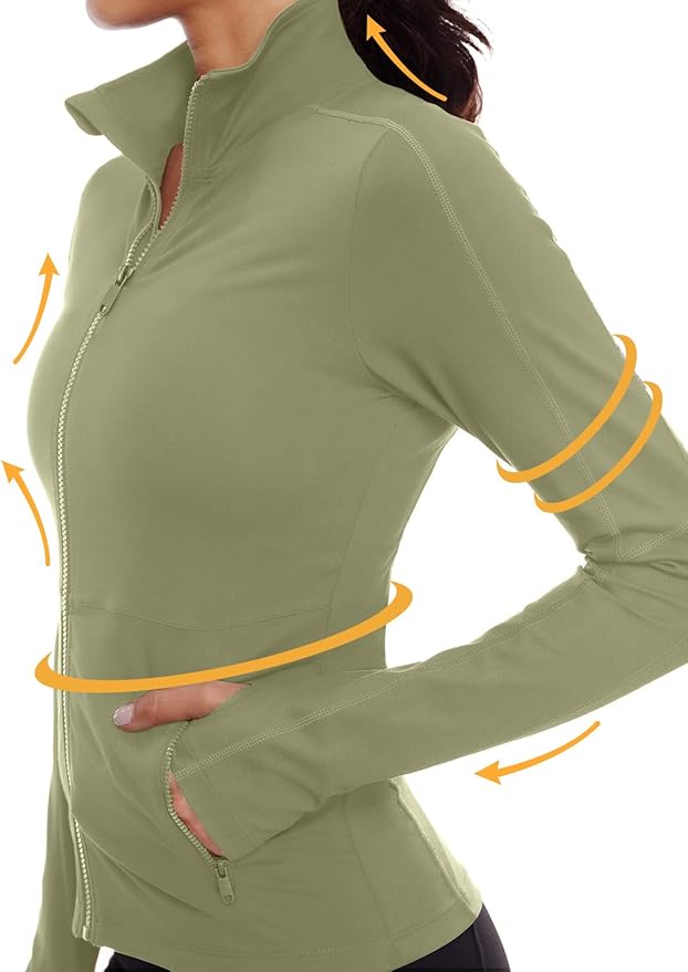 VUTRU Women's Workout Yoga Jacket Full Zip Running Athletic Track Jacket