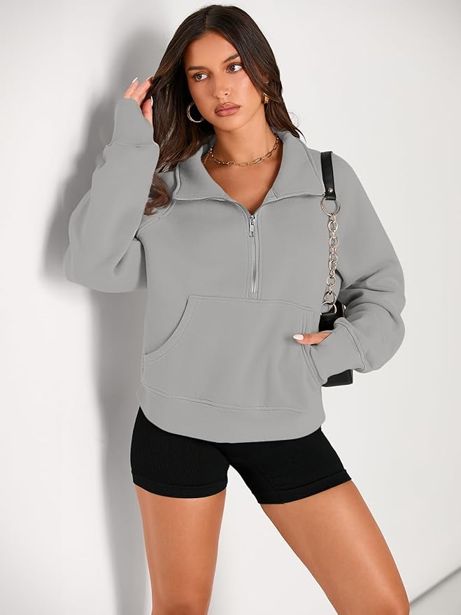 AUTOMET Womens Sweatshirts Half Zip Cropped Pullover Fleece Quarter Zipper Hoodies 2026 Fall Fashion Outfits Clothes