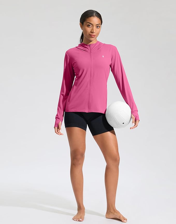 Soothfeel Women's UPF 50+ Sun Protection Hoodie Jacket Lightweight Long Sleeve Sun Shirt for Women with Pocket Hiking Outdoor