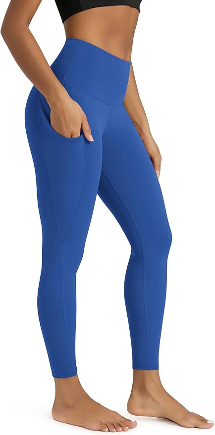 ODODOS Women's High Waisted Yoga Leggings with Pockets, Tummy Control Non See Through Workout Athletic Running Yoga Pants