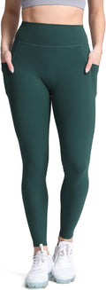 Aoxjox Women's Trinity High Waisted Yoga Pants with Pockets Cross-Waist Tummy Control Buttery Soft Workout Leggings 26"