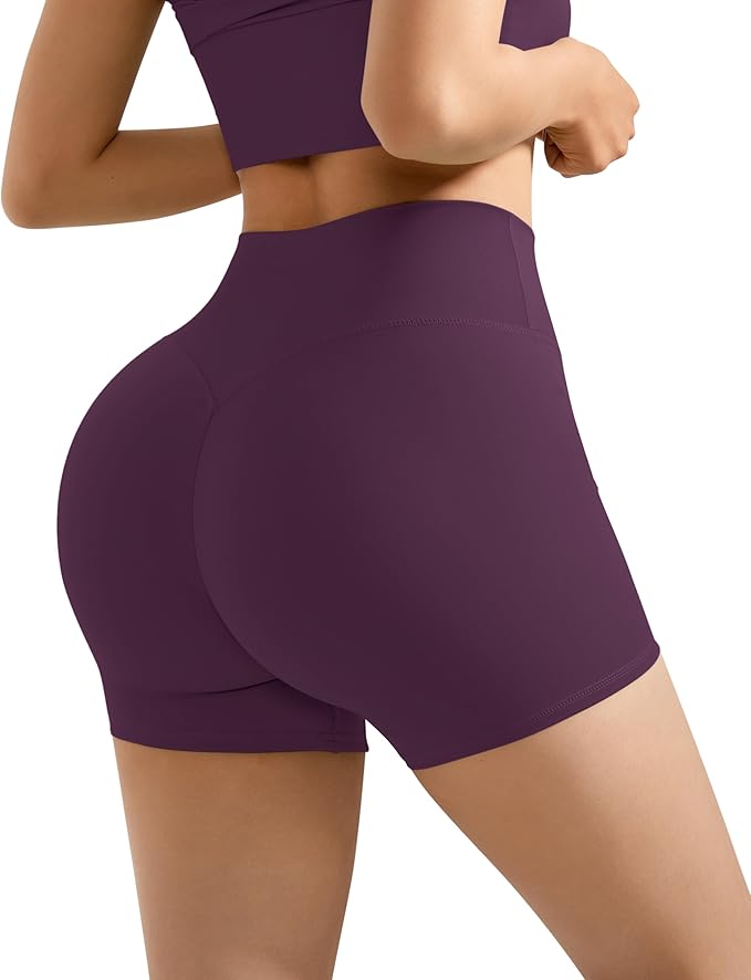 SUUKSESS Women 2 Piece Workout Sets High Waisted Tummy Control Biker Shorts Halter Padded Tank Tops