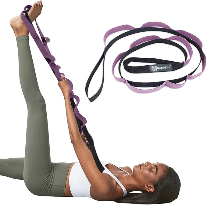 Premium Durable Stretch Straps with Loops, Stretching Strap for Physical Therapy, Multi-Loop Yoga Strap Fitness Exercise Strap for Yoga, Pilates, Dance, Flexibility&Exercise