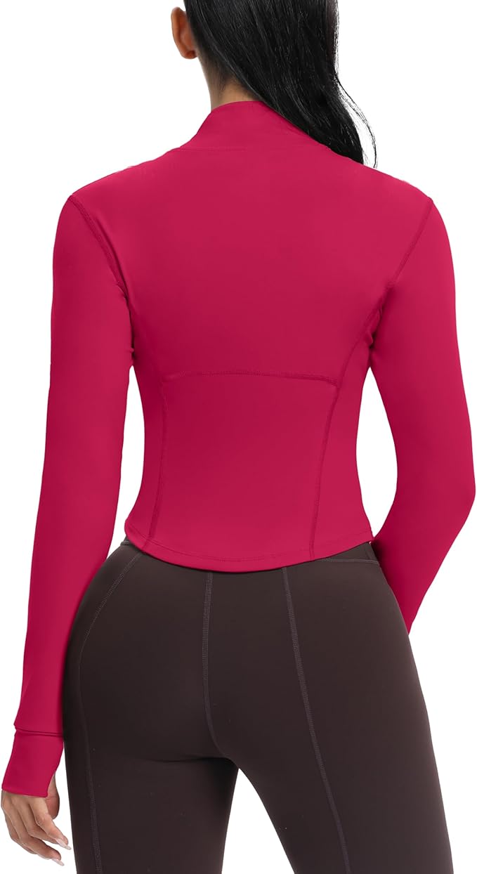 GYM RAINBOW Womens Zip Up Workout Jakcets Lightweight Slim Fit Running Athletic Jackets with Thumb Holes