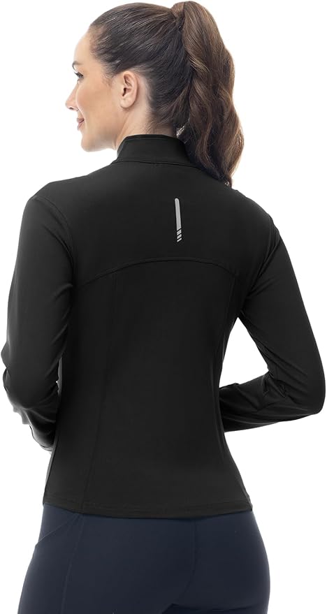 Gopune Women's Workout Athletic Jacket Lightweight Zip Up Yoga Slim Fit Tops with Pockets