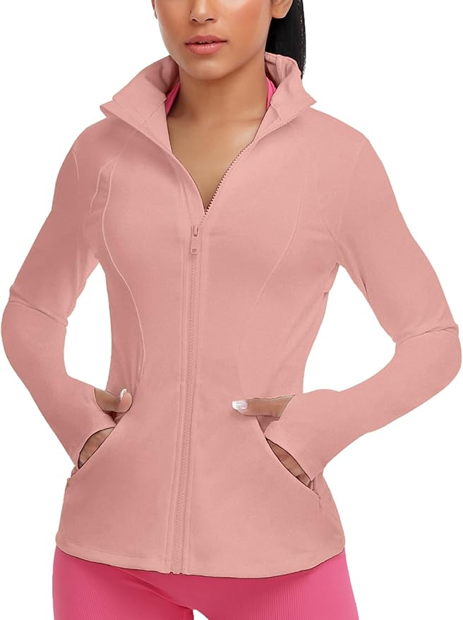 VUTRU Women's Workout Yoga Jacket Full Zip Running Athletic Track Jacket