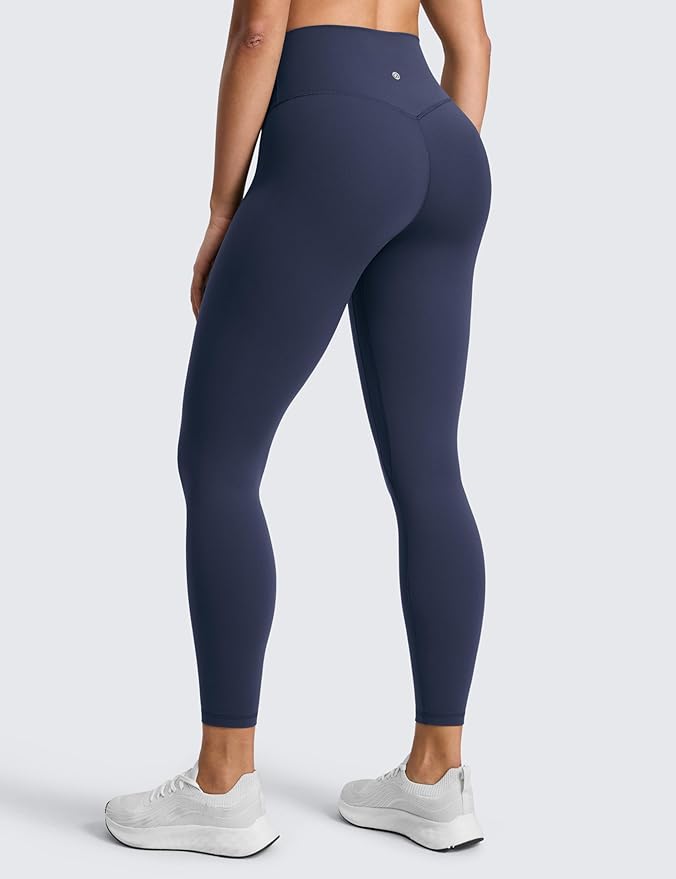 CRZ YOGA SculptAir No Front Seam Yoga Leggings 25" - High Waisted Womens Pants Workout Pilates Athletic V Back Buttery Soft