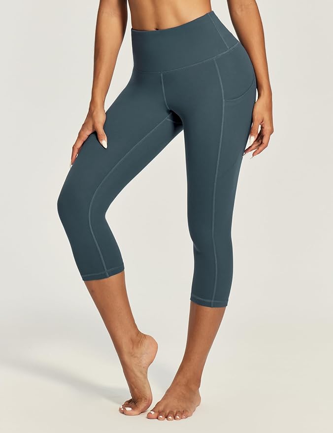 IUGA High Waisted Yoga Pants for Women with Pockets Capri Leggings for Women Workout Leggings for Women Yoga Capris
