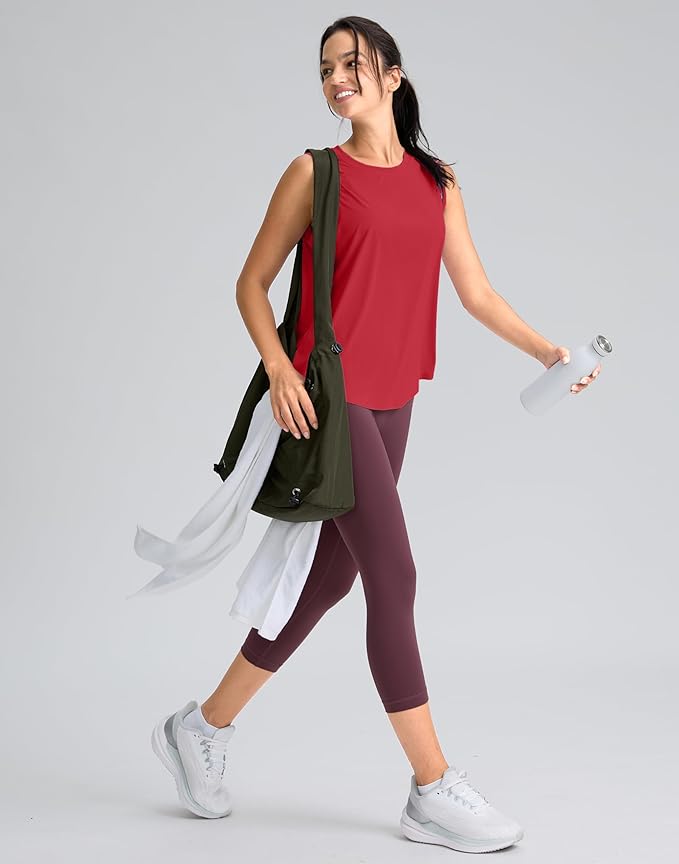 SANTINY Women's Sleeveless Workout Tops Breathable Lightweight Active Tennis Yoga Shirts Athletic Running Tank Tops for Women