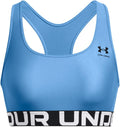 Under Armour Womens HeatGear Authentics Mid Impact Branded Sports Bra