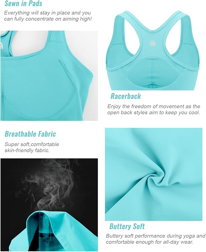 RUNNING GIRL Workout Tank Tops with Built in Bras for Women,Compression Shirt Strappy Back Athletic Yoga Tops