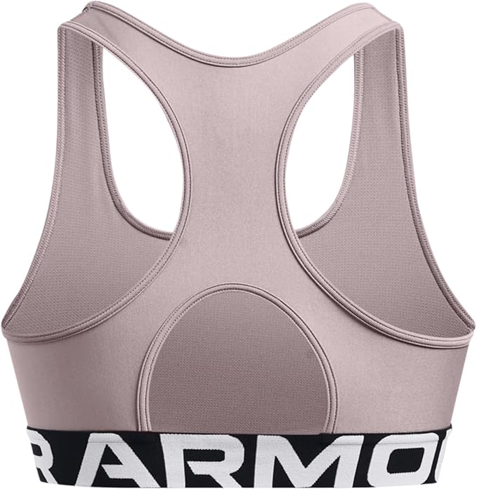Under Armour Womens HeatGear Authentics Mid Impact Branded Sports Bra