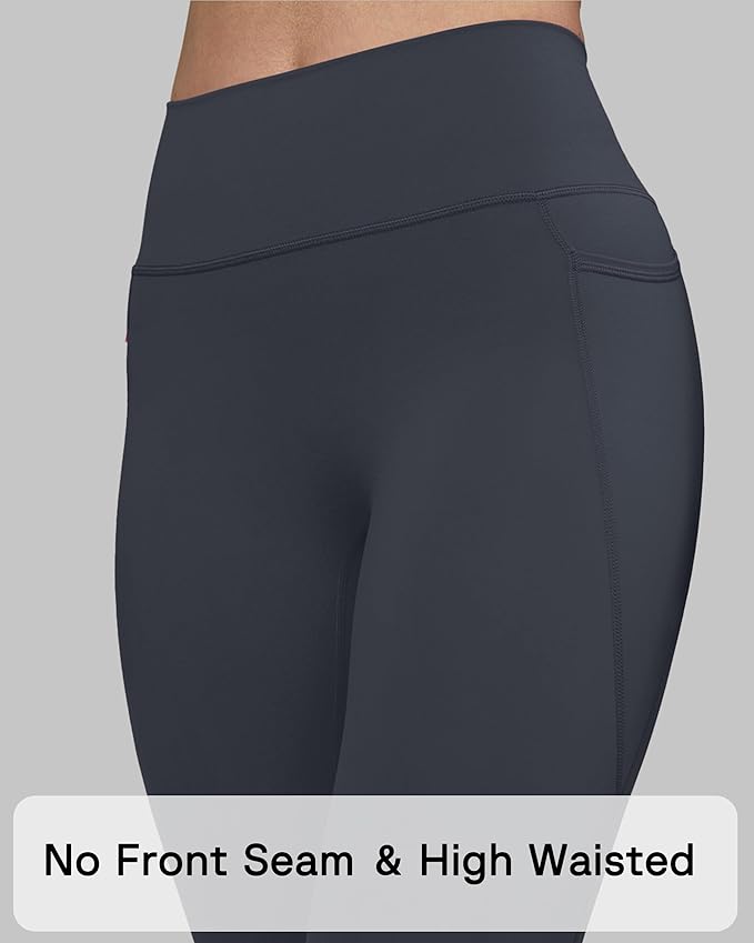 Unthewe Naked-Feel No Front Seam Leggings for Women - High Waisted Buttery Soft Workout Yoga Pants 25"
