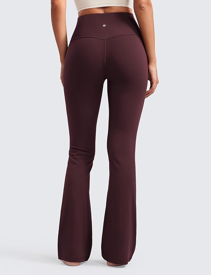 CRZ YOGA Butterluxe Flare Leggings 29"/30.5"/32"/33.5" - High Waist Bootcut Wide Leg Lounge Womens Yoga Pants with Pocket