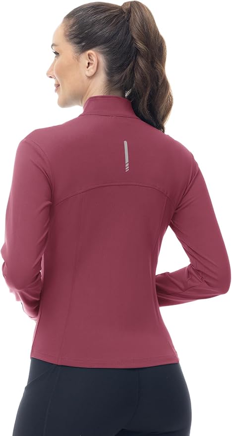 Gopune Women's Workout Athletic Jacket Lightweight Zip Up Yoga Slim Fit Tops with Pockets