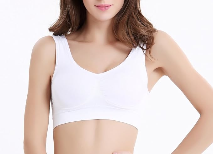 Vermilion Bird Women's 3 Pack Seamless Comfortable Sports Bra with Removable Pads