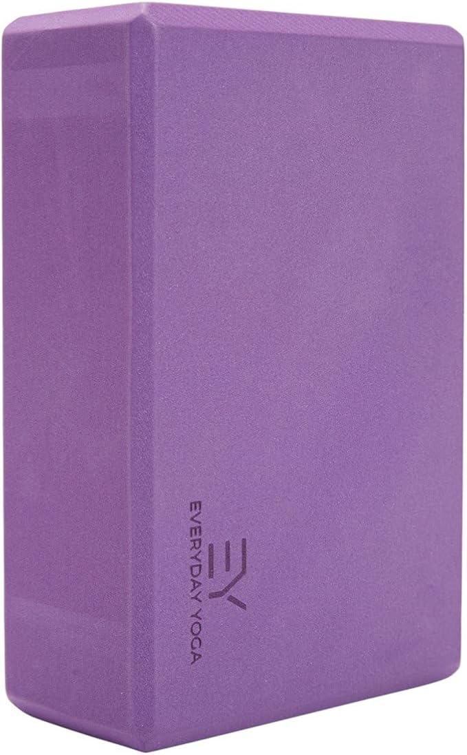 Everyday Yoga Premium Foam Block - Non-Slip High-Density Yoga Block for Balance, Stability & Stretching, EVA Foam Support, Multi Colors (Single Block)