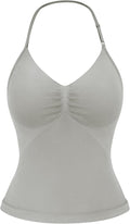 YEOREO SoftHue Impact Longline Strappy Top Women's Halter Workout Tank Tops Backless Gym Longline with Adjustable Strap