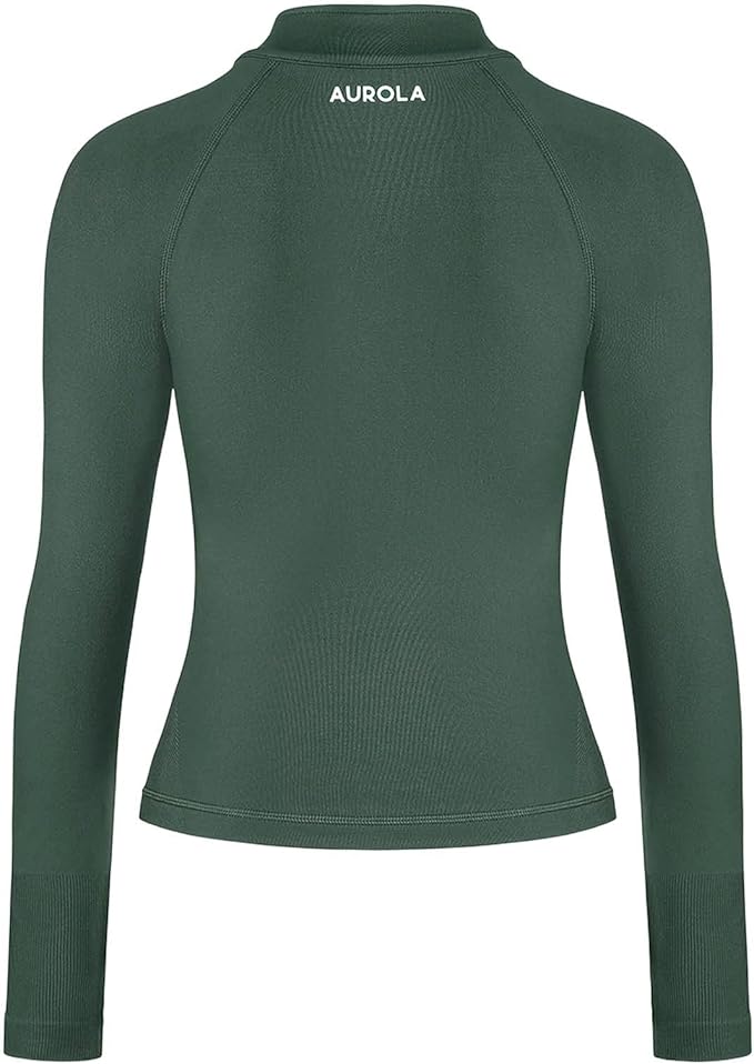 AUROLA Influence Athletic Workout Jacket for Women, Lightweight Slim Fit Full Zip Running Yoga Sports Jacket with Thumb Holes