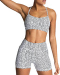 IMEKIS Women's Workout Sets 2 Piece Yoga Outfit High Waisted Biker Shorts Leggings Sports Bra Gym Fitness Clothes Tracksuit