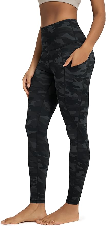 ODODOS Women's High Waisted Yoga Leggings with Pockets, Tummy Control Non See Through Workout Athletic Running Yoga Pants