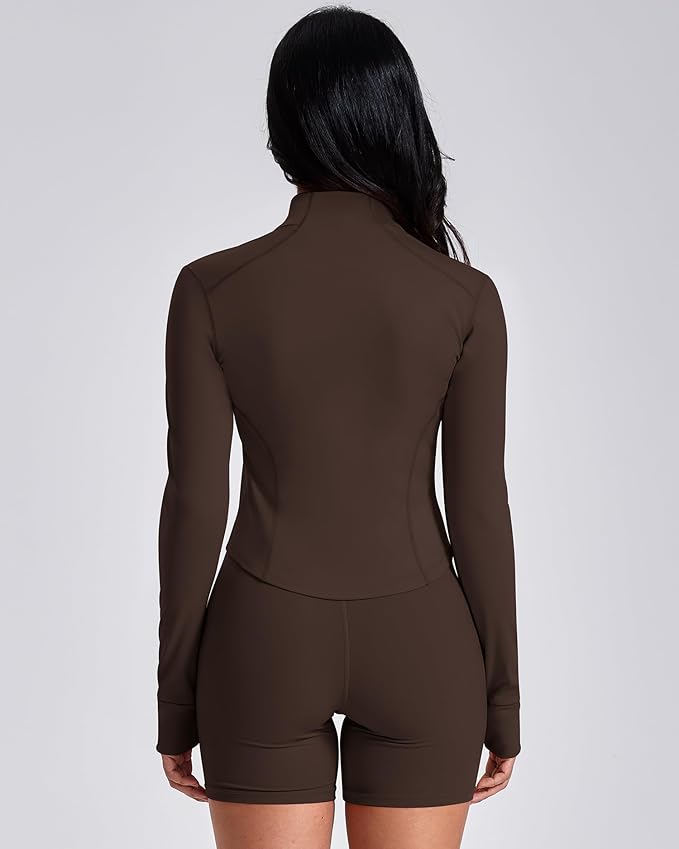 GYM RAINBOW Workout Jackets for Woman Lightweight Athletic Full Zip Running Jacket BBL Cropped Jackets Slim With Thumb Holes