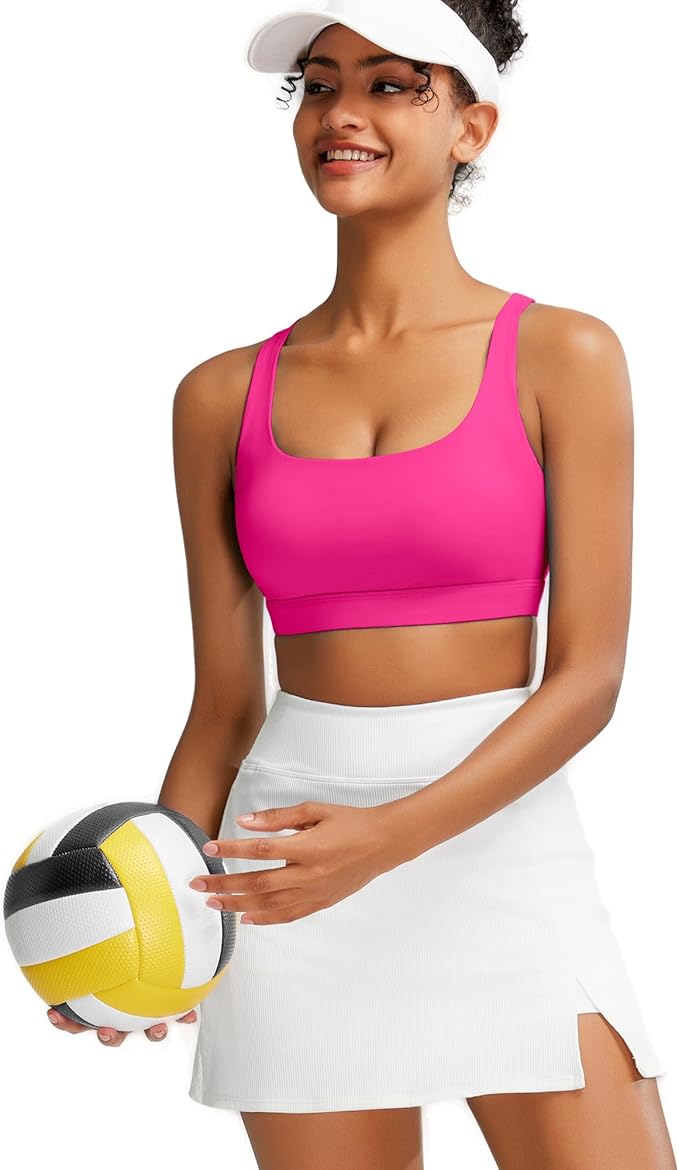 RUNNING GIRL Sports Bra for Women, Molded Cup High Impact Sports Bras for Women with Sewn in Pads