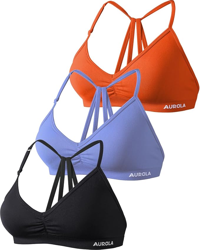 AUROLA Mercury Workout Sports Bras Women Athletic Removable Padded Backless Strapy Minimal Crop Top
