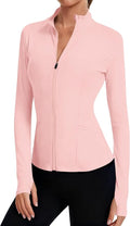 LOMON Women's Athletic Jackets Cropped Long Sleeve Workout Tops Yoga Zip Up Jackets Gym Tops Golf Shirts