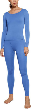 CRZ YOGA Soft Thermal Underwear Sets for Women Lightweight Long Johns Base Layer Pajamas Warm Top Bottom