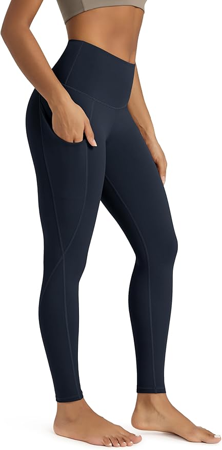 ODODOS Women's High Waisted Yoga Leggings with Pockets, Tummy Control Non See Through Workout Athletic Running Yoga Pants
