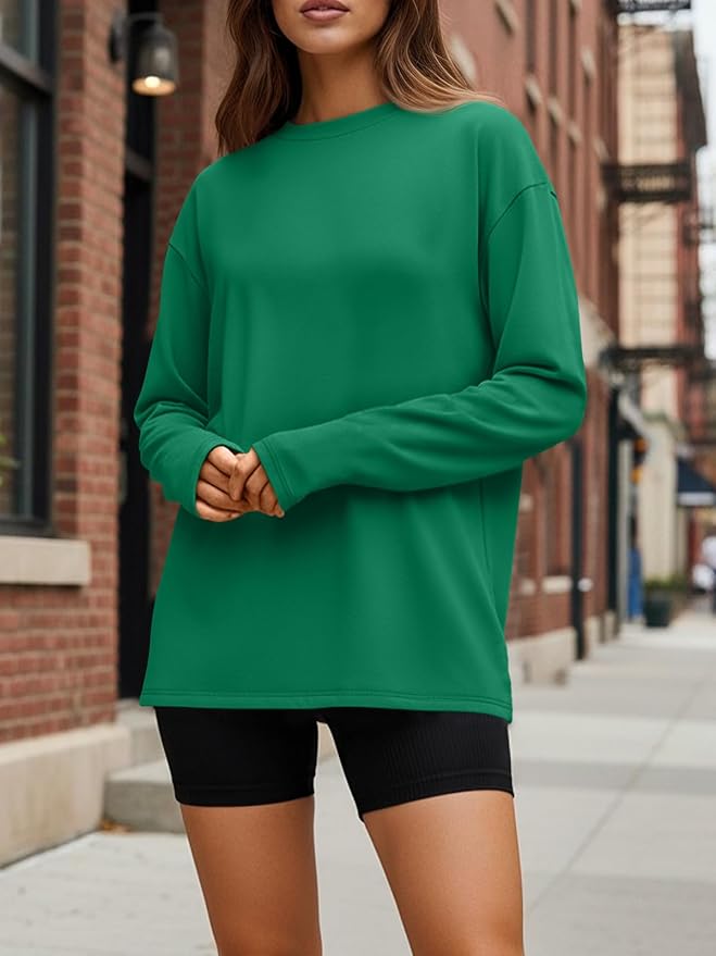 Trendy Queen Womens Spring Tops Oversized Long Sleeve T Shirts 2026 Basic Tee Fall Casual Workout Y2K Clothes