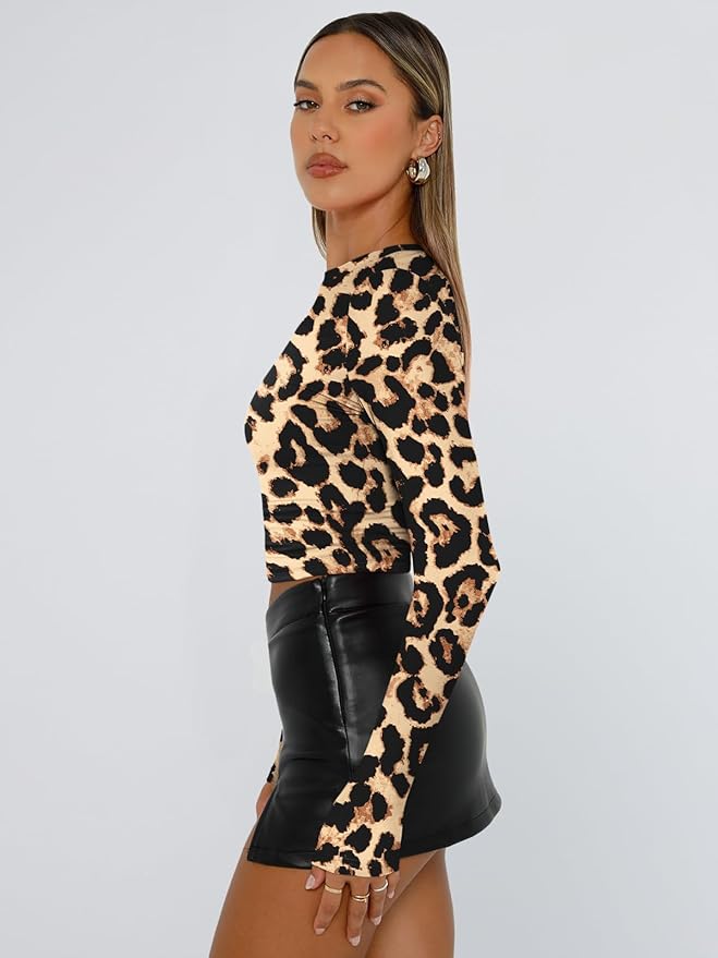 Trendy Queen Womens Long Sleeve T Shirts Fall Fashion 2026 Basic Crop Tops Going Out Outfits Y2k Clothes