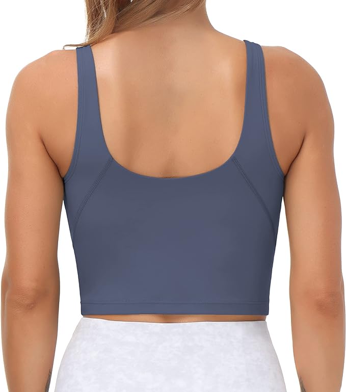 THE GYM PEOPLE Womens' Sports Bra Longline Wirefree Padded with Medium Support