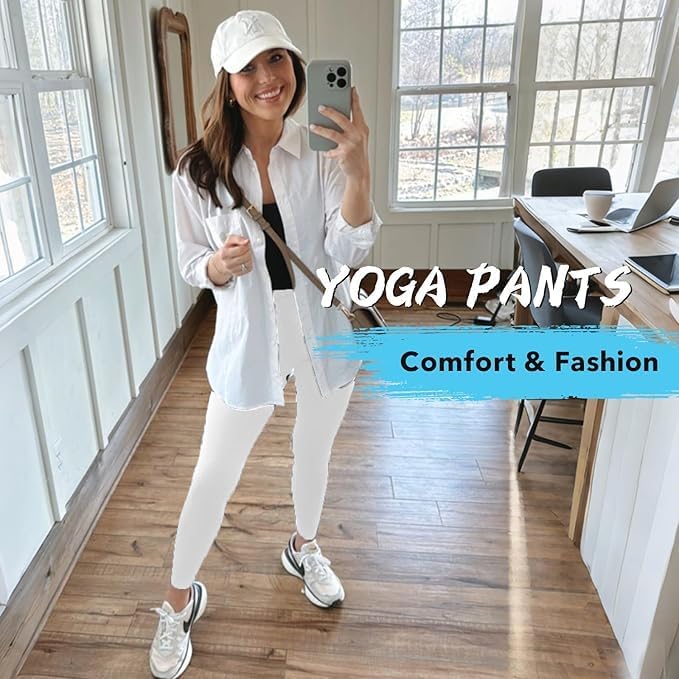 MOREFEEL Leggings with Pockets for Women, High Waisted Tummy Control Workout Hip Lift Yoga Pants Activewear