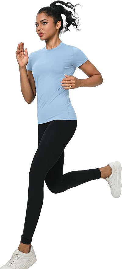 5-Pack Women's Compression Shirts Short Sleeve Workout Tops Athletic Baselayer Quick Dry Gym Yoga Running T-Shirt