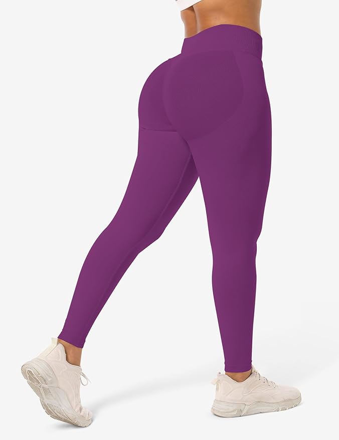 Ieumaz Scrunch Butt Lifting Leggings for Women Gym Seamless Workout Leggings Mid Low Waist Tummy Control Yoga Pants