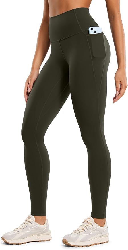 CRZ YOGA Butterluxe Workout Leggings Pockets 28'' - High Waisted Gym Womens Yoga Pants Running Buttery Soft