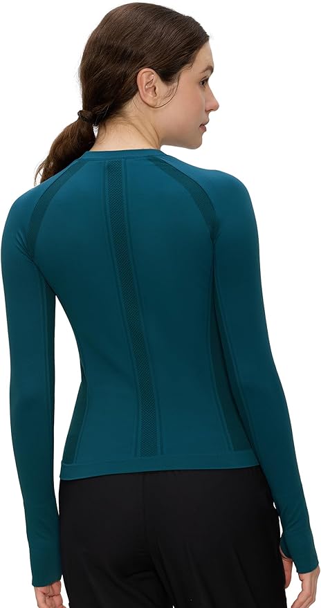 Long Sleeve Workout Tops for Women, Compression Shirt, Sports Running Shirt Breathable Athletic Top Slim Fit